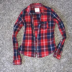 Red plaid long sleeve button up from Abercrombie